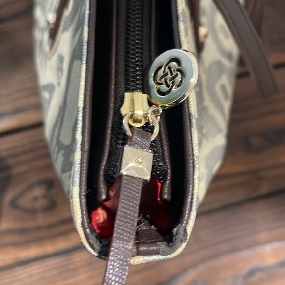 Stella and Dot Cream and Brown Tote Bag - Picture 4 of 9